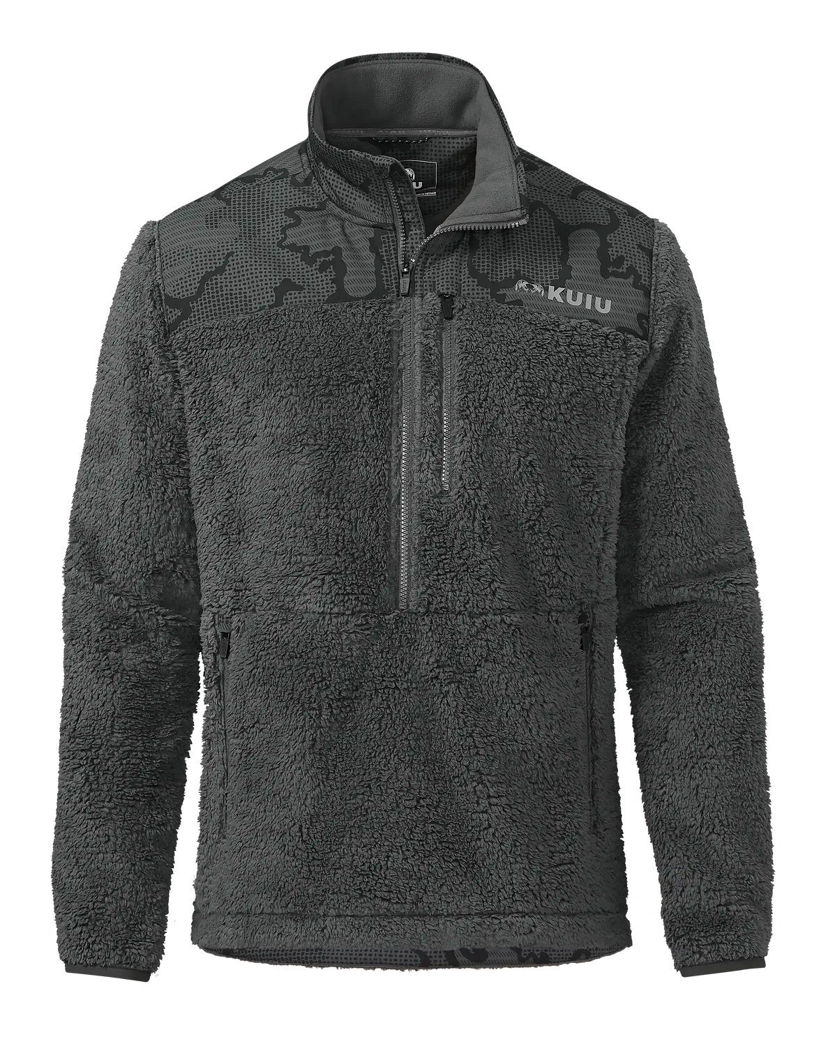 Sherpa Fleece Zip Pullover | Gunmetal Tonal