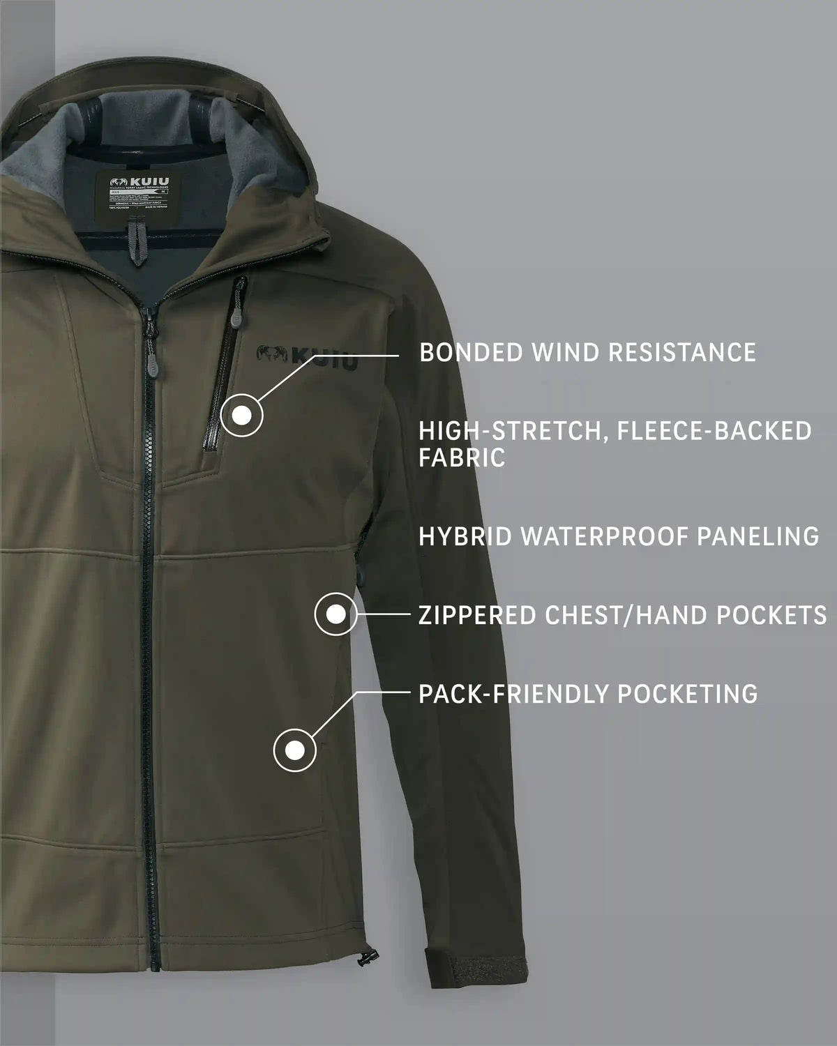 Axis Hybrid Hooded Jacket | Ash