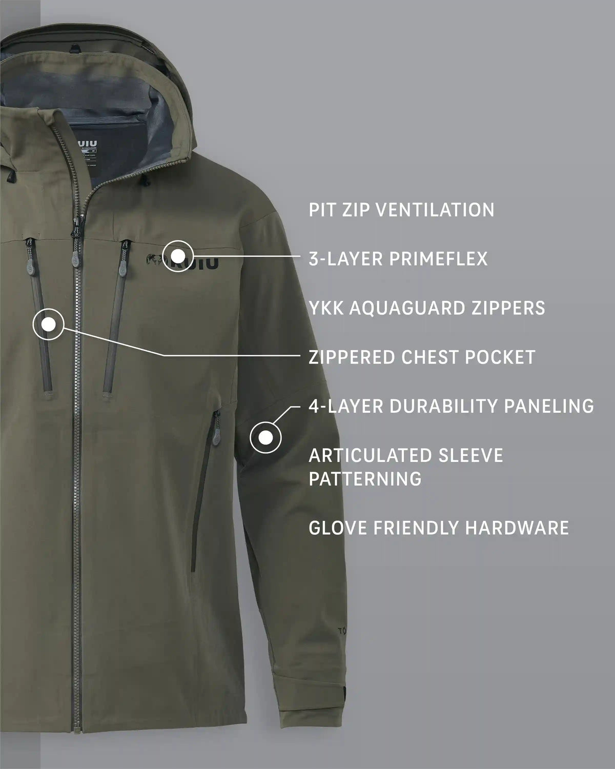 Yukon TR Rain Jacket | Ash