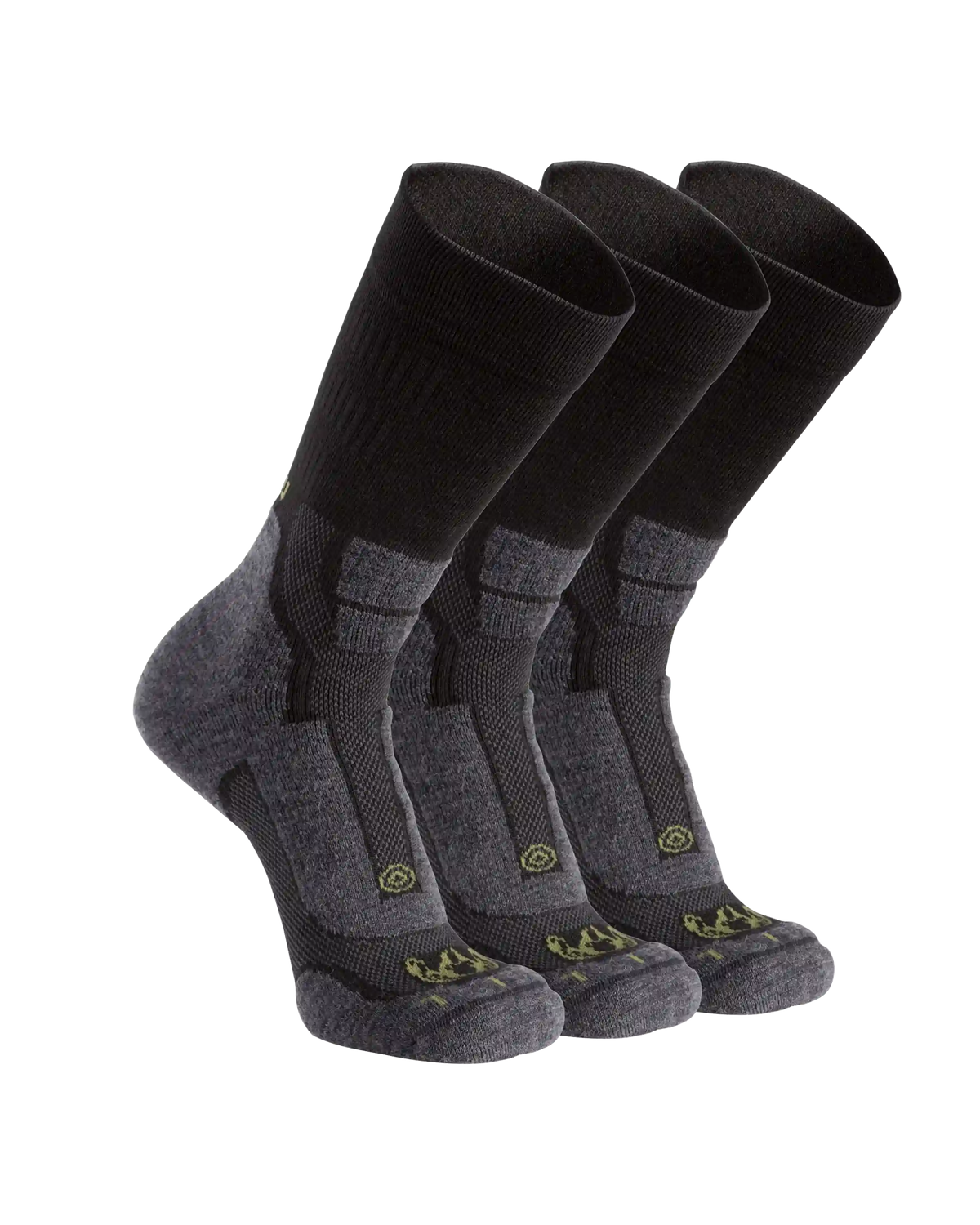 StrongWool Hybrid Crew Sock 3-Pair Pack | Grey Green
