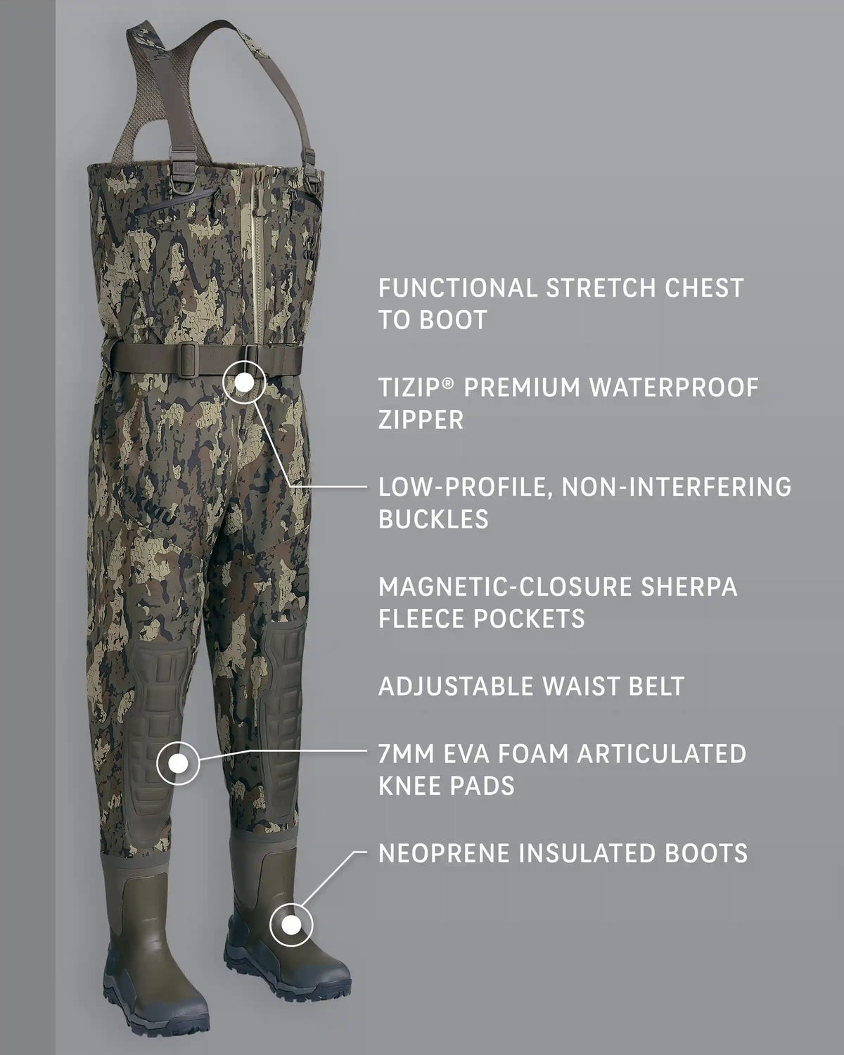 KUIU PRO HD Flex Zip Wader | Veros